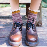 Calcetines de punto con volantes de estilo cottage